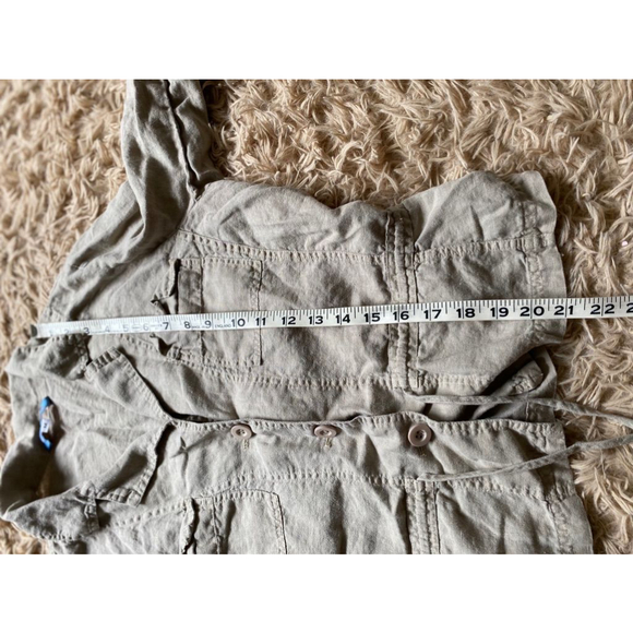 Women's Johnny Was Linen lightweight cinched Jacket Green Size Medium - Picture 4 of 5